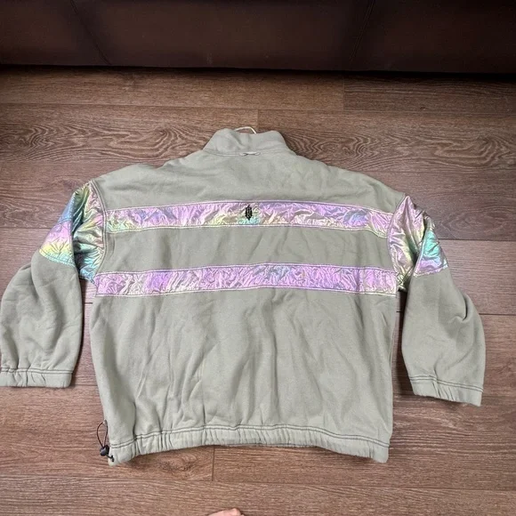 FP Movement by Free People Away we Go Half Zip Pullover Olive Sz L NWT Oversized - Picture 4 of 16